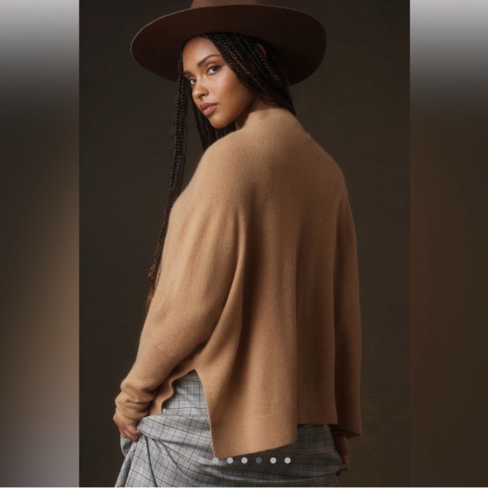The Shea Oversized Boxy Cashmere Sweater by Maeve | Anthropologie | Camel | 3X